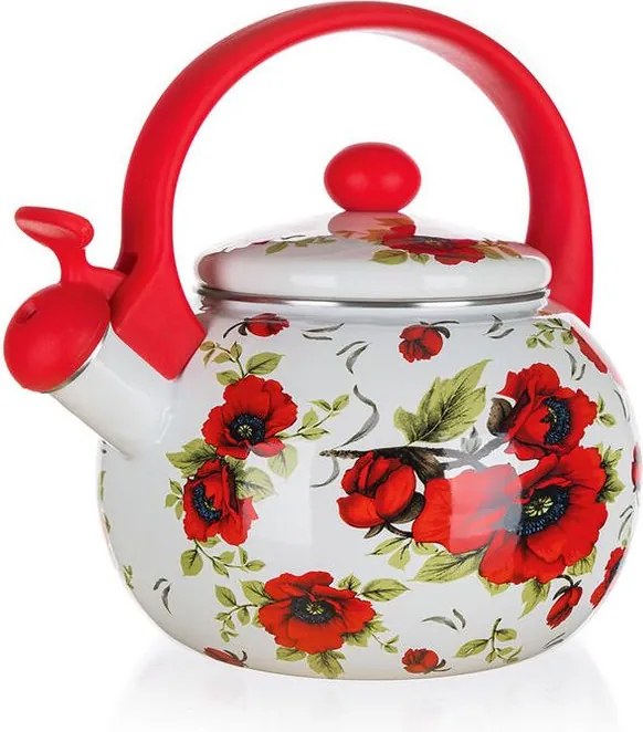 BANQUET Ceainic smălţuit cu fluier POPPY, 2,2 l