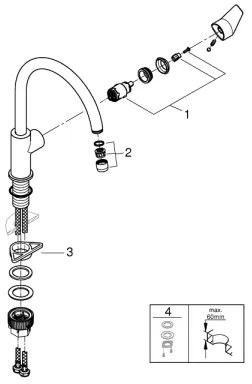 GROHE START 31233001 - baterie pentru chiuvetă, crom lucios