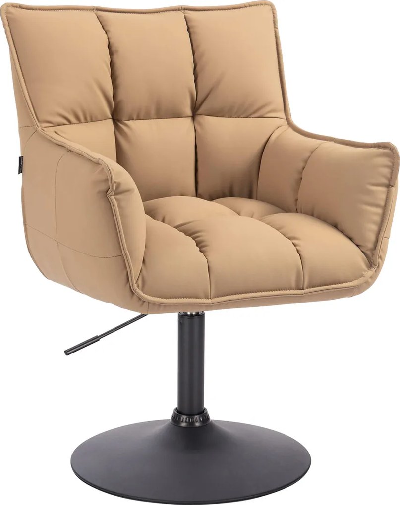 HR560N Scaun Caramel Piele Ecologica Premium Soft cu Bază Neagră