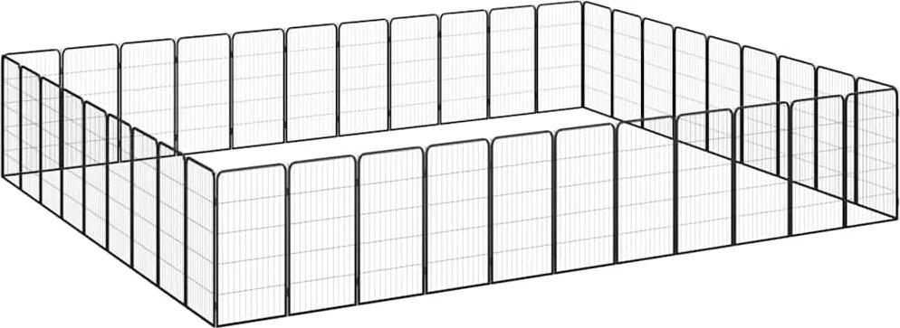 vidaXL Țarc câini 40 panouri negru 50x100 cm oțel vopsit electrostatic