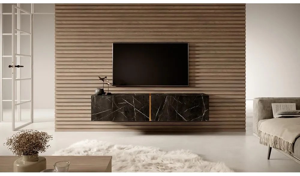 Masă TV Bakira 140 (marmiură negru). 1098784