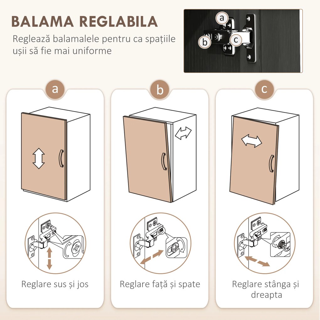 Homcom Dulap Bucatarie Alb – 5 Rafturi | Aosom Romania