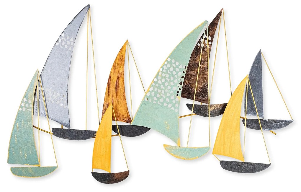Decoratiune de perete Metal Yavuz, Multicolor, 70x8x111 cm