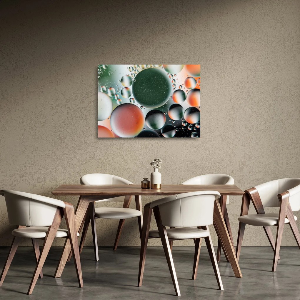 Tablou pe sticlă abstract - buline (70x50 cm)