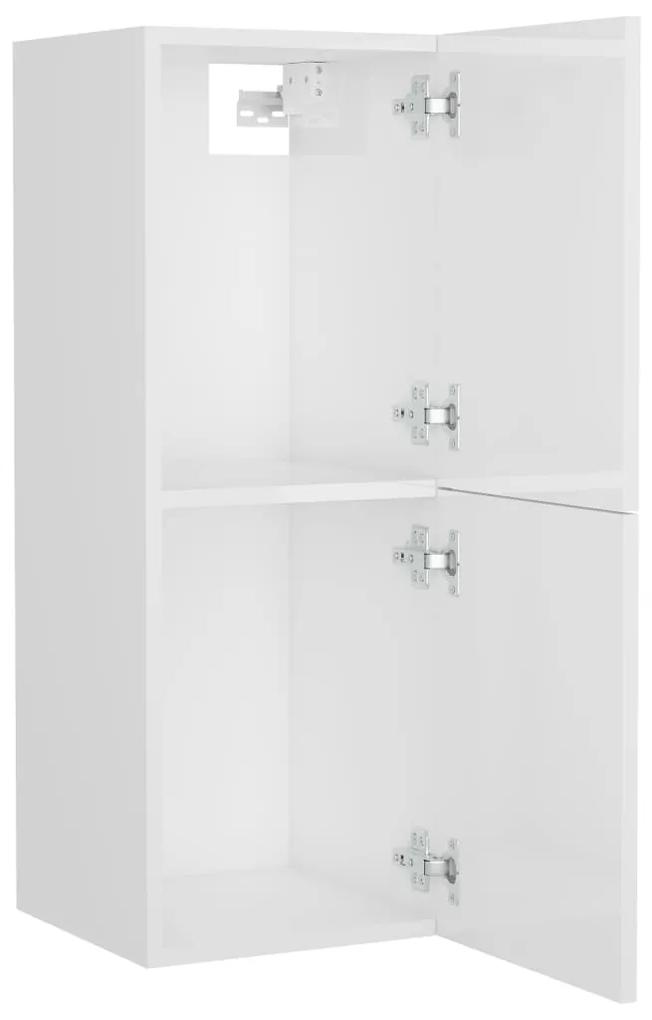 Dulap de baie, alb extralucios, 30x30x80 cm, PAL Alb foarte lucios, 1