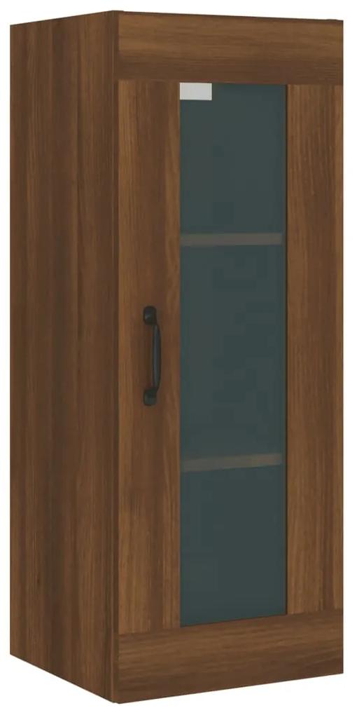 Dulap de perete suspendat, stejar maro, 34,5x34x90 cm 1, Stejar brun