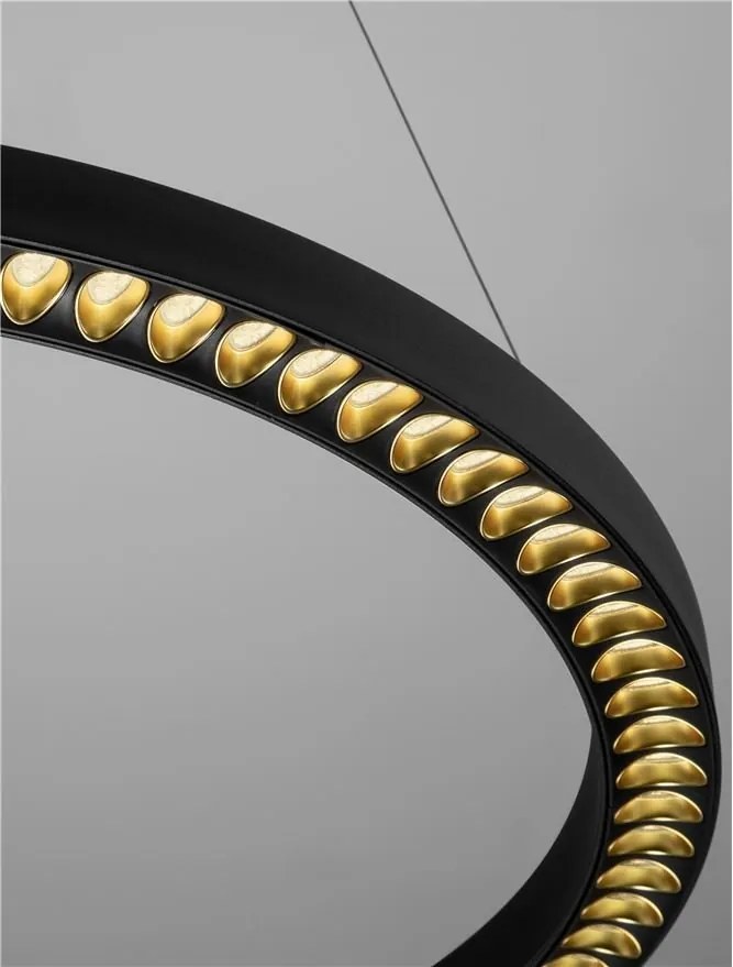Lustra suspendata LED design circular DEOS negru NVL-9030894