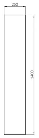 Dulap coloana Cersanit, Crea, cu doua usi, 140 cm, stejar