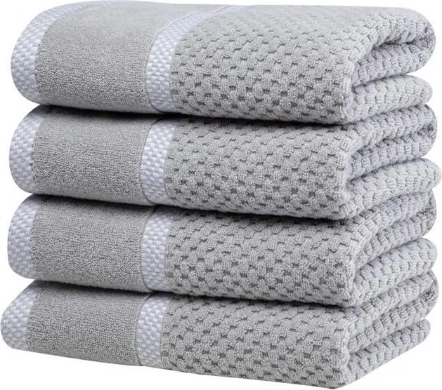 decoDoma Set de prosoape din frotir MODENA gri 50 x 100 cm, 4 buc