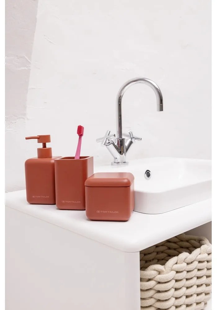 Organizator de baie portocaliu pentru dischete demachiante din polirășină Tom Tailor T-Rounded – Wenko
