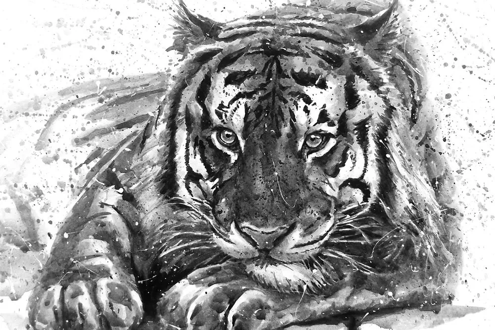 Tablou prădătorul animalelor în design alb-negru