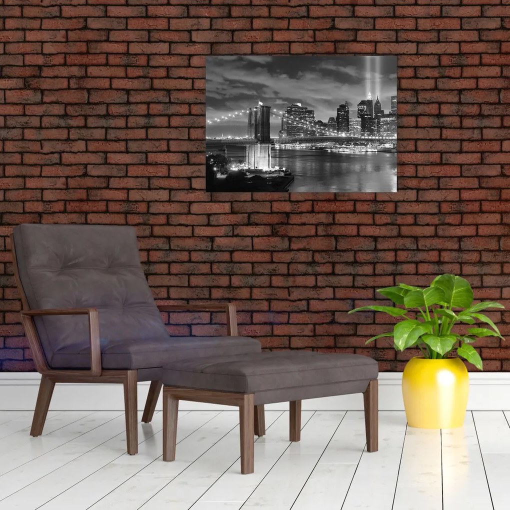 Tablou pe sticlă - Podul Brooklyn (70x50 cm)