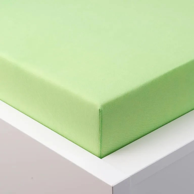 Cearşaf cu elastic jersey EXCLUSIVE de culoare verde măr pat dublu