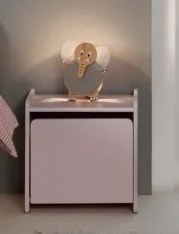 Noptieră Kiddy, pentru Camera Copii, cu 1 Ușă și Margini Rotunjite, Roz Pal – Vipack