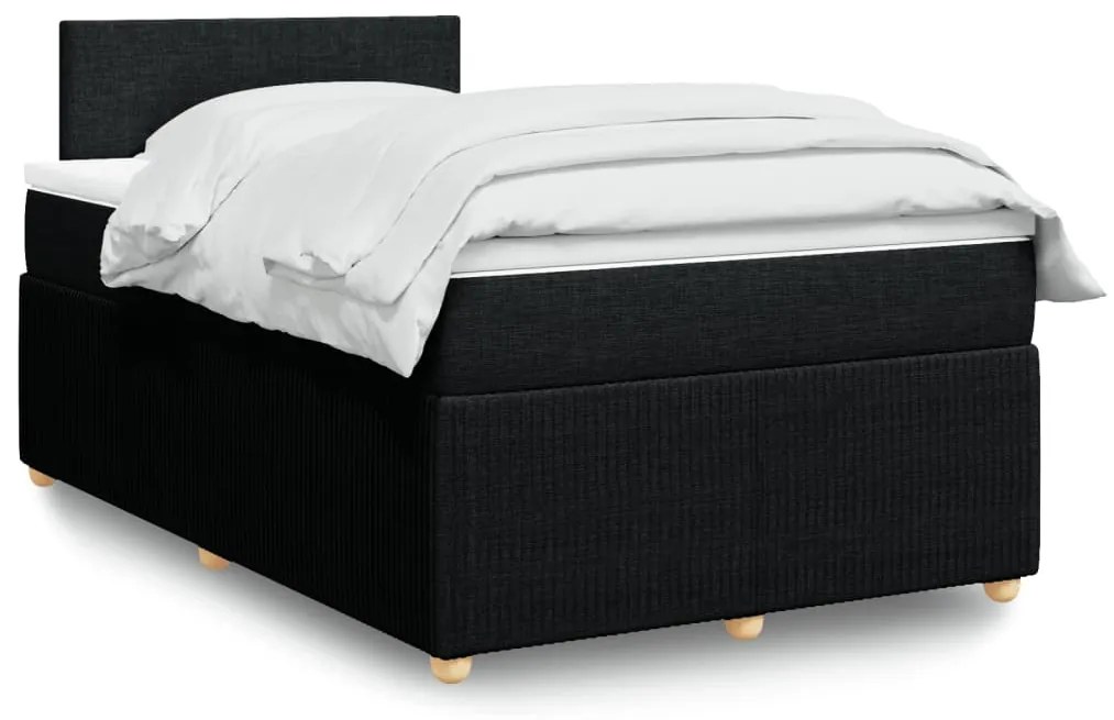 3287390 vidaXL Pat box spring cu saltea, negru, 120x190 cm, catifea