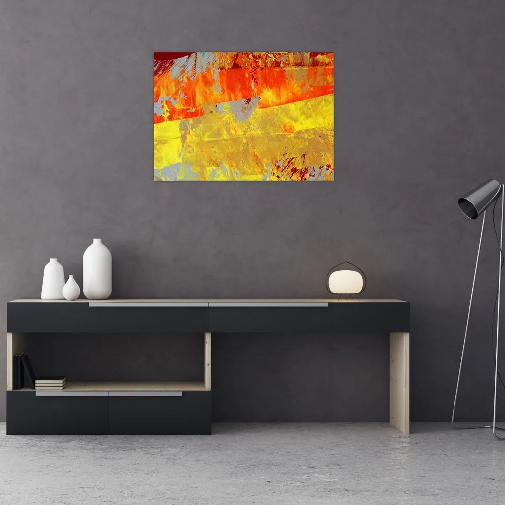 Tablou pe sticlă cu abstracție - pictura (70x50 cm)