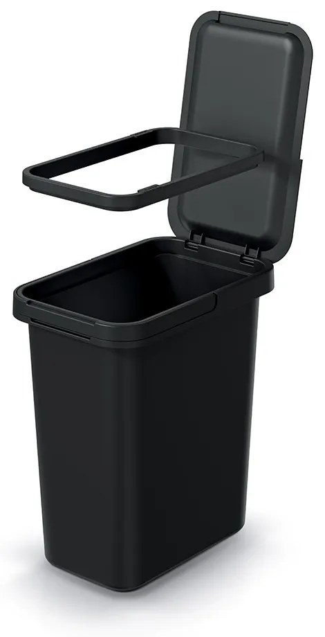 Coș de gunoi suspendat, 12 l, negru