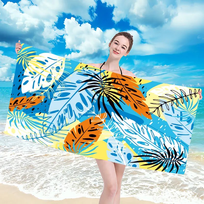 Prosop plaja SUMMER FRESH 100x180 cm colorat, 100% microfibra