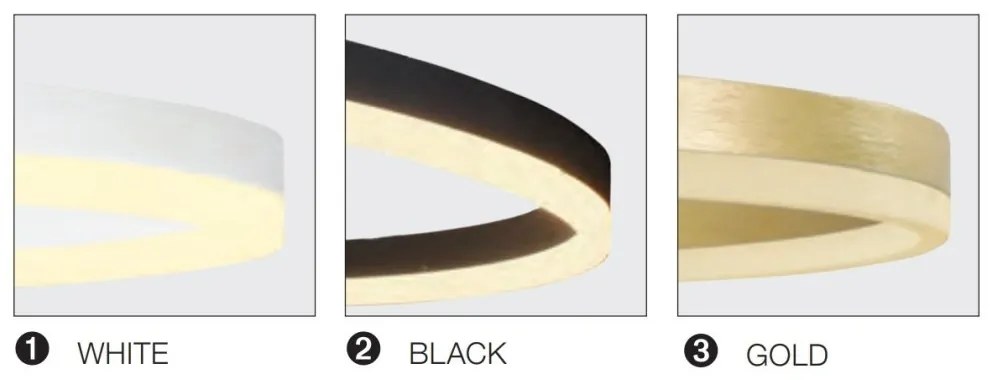 Lustra cu 3 inele LED si telecomanda HALO PENDANT GO 80+60+40 CCT