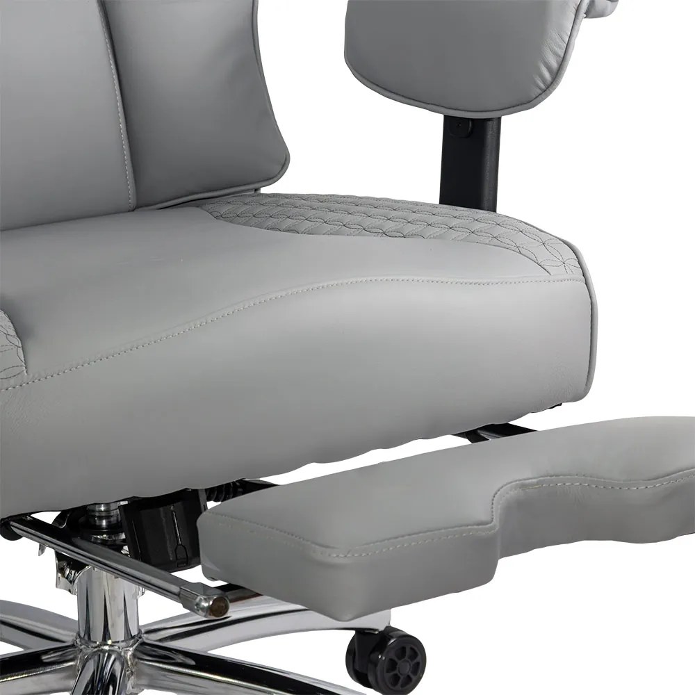 Scaun directorial gri din piele ecologica rezistent pana la 150 kg OFF 421