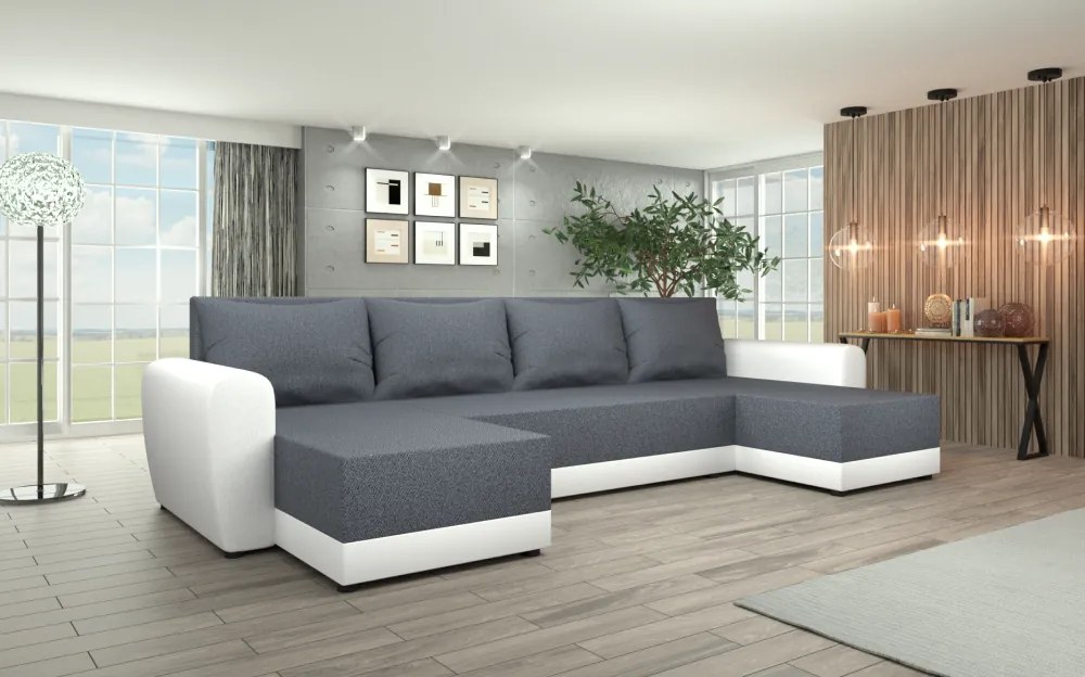 Canapea universală, gri/alb, DAKAR NEW U