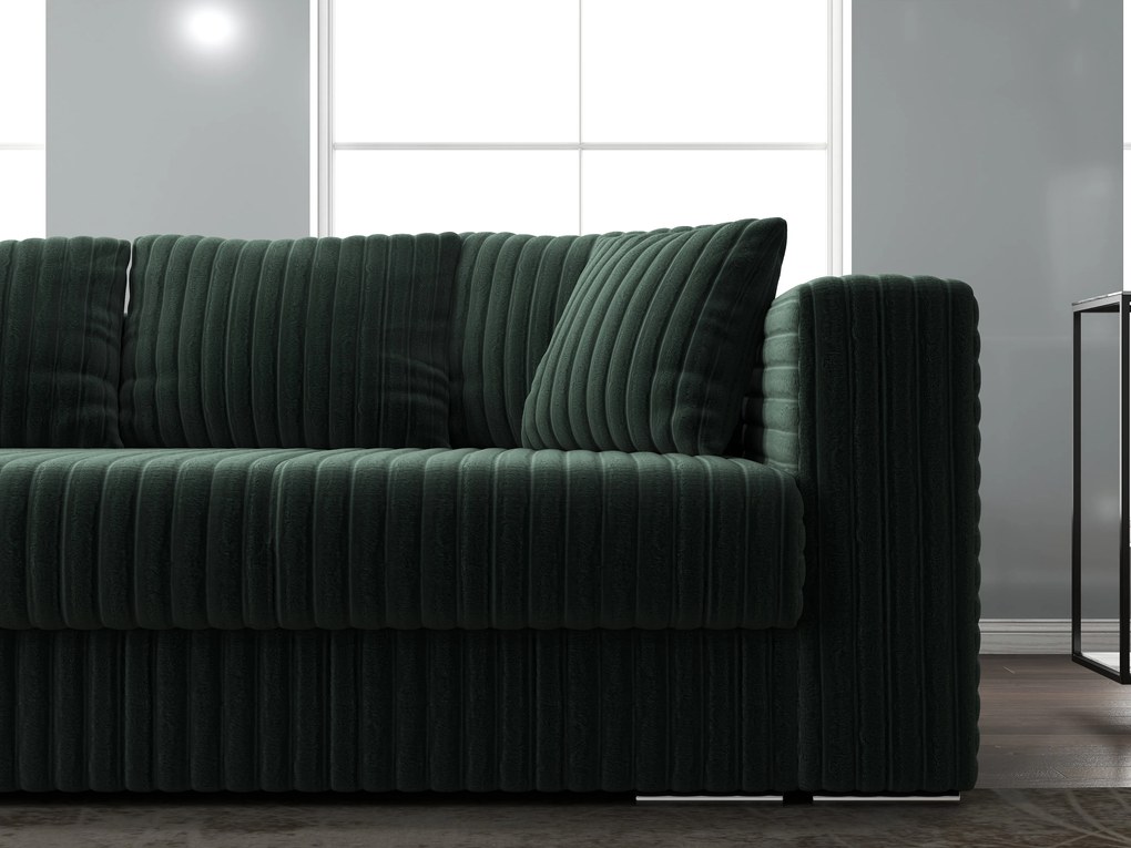 Canapea extensibilă dumonde cu ladă de depozitare si sezut confortabil din spuma high-density, Gloria Ambience Verde 240x100 cm