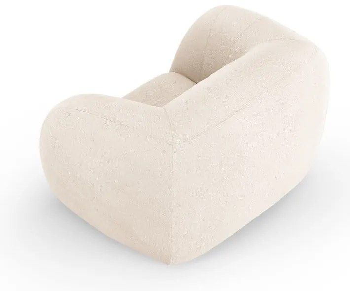 Fotoliu crem cu tapițerie din stofă bouclé Essen – Cosmopolitan Design
