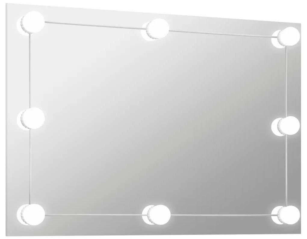 Oglinda de perete lumini LED fara rama sticla dreptunghiulara 1, 100 x 60 cm, cu LED-uri
