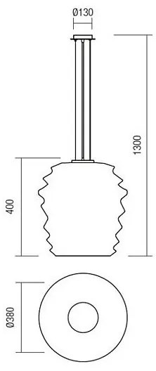 Redo 01-1142 - Pendul pe cablu MAGMA, 1xE27/42W/230V, Ø 38 cm, crom lucios/alb
