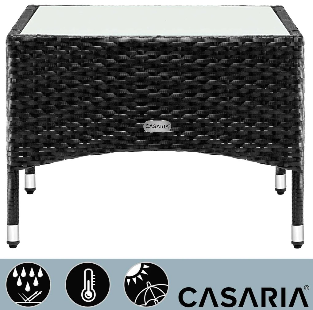 Deuba Masa din ratan / masa de ceai - 58 x 58 x 42 cm - neagra
