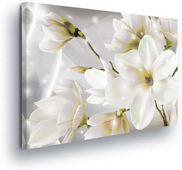 GLIX Tablou - Magic White Flowers 100x75 cm
