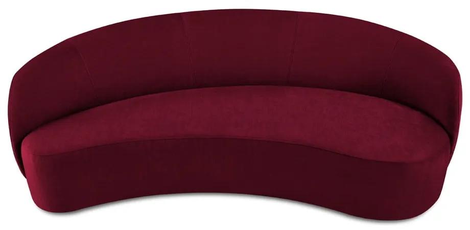 Canapea asimetrică din catifea Mazzini Sofas Debbie, colț dreapta, roșu închis