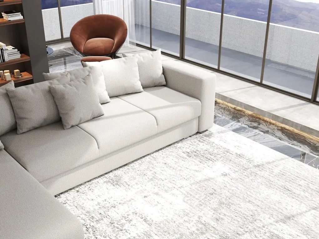 Colțar extensibil dumonde cu ladă de depozitare si sezut confortabil din spuma high-density, Gloria Enjoy Beige 320x183 cm