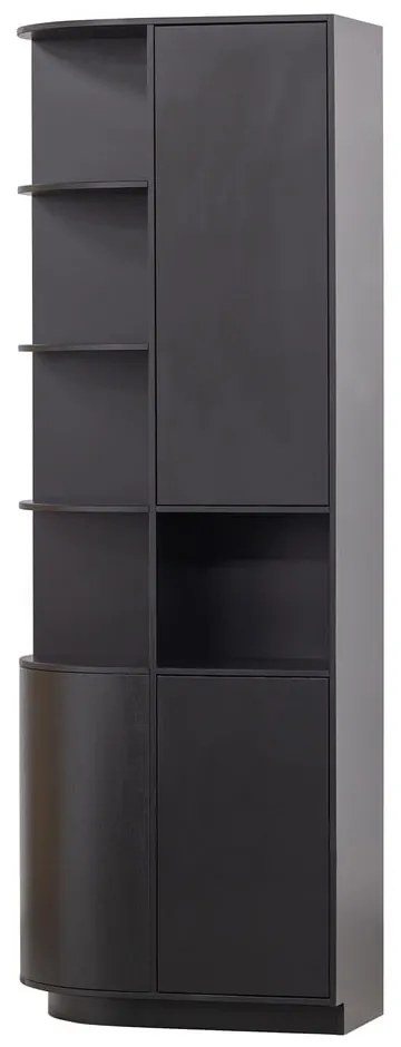 Bibliotecă modulară neagră din lemn masiv de pin 78x210 cm Finca – WOOOD