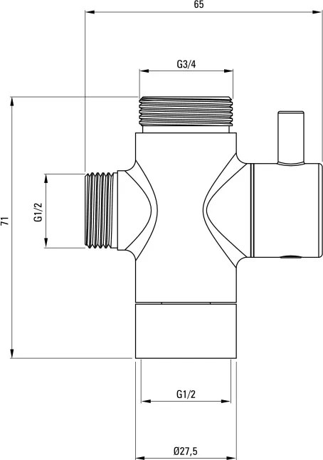Comutator duș, 2-funcții, pentru coloanele de duș Finisaj: XNCO0FCD1