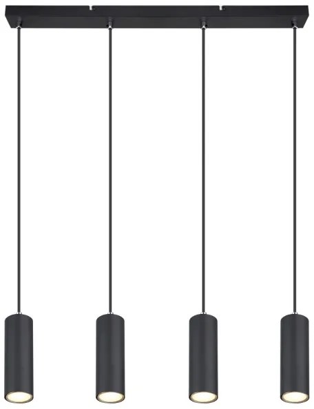 Lustră pe cablu ROBBY 4xGU10/35W/230V neagră Globo 57911-4HB