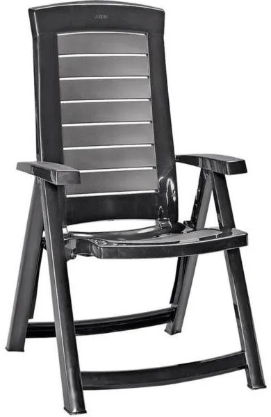 Scaun de grădină pliabil din plastic Aruba, grafit