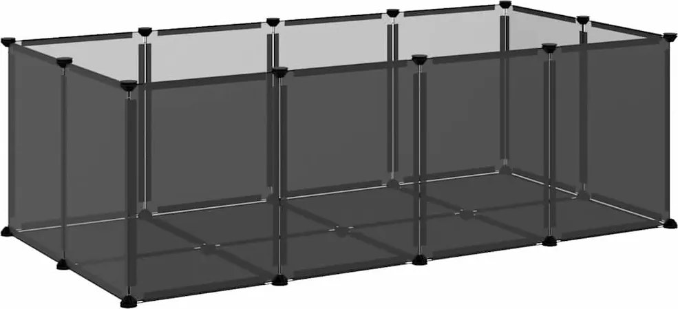 vidaXL Cușcă pentru animale mici, negru, 144x74x46,5 cm, PP și oțel