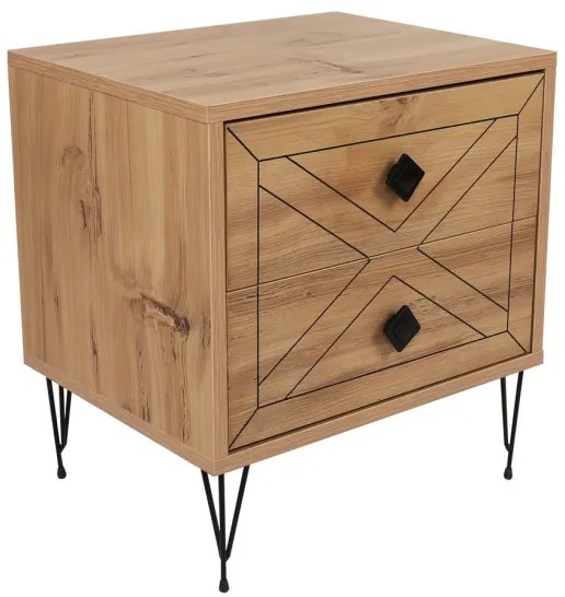 Noptieră LUNA 55x50 cm maro/neagră