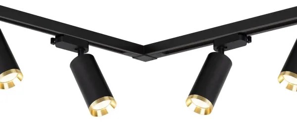 Spot pe șină MICA, 6x GU10, 10W, 230V, negru/auriu