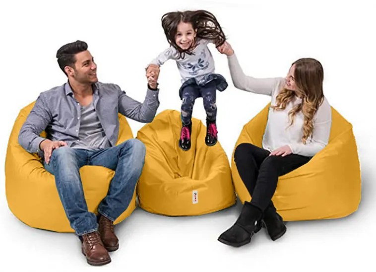 Fotoliu Puf Bean Bag Iyzi 100 Cushion Pouf, Galben
