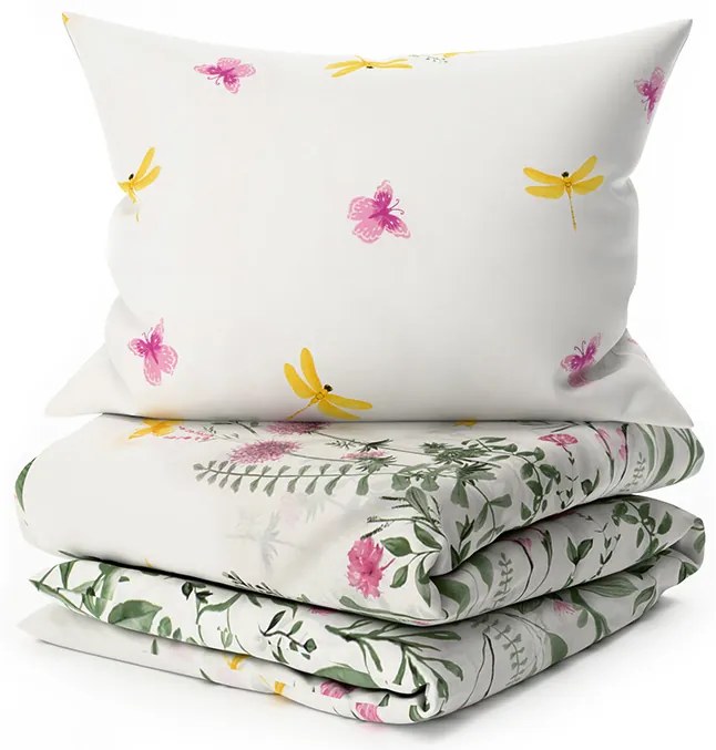 Lenjerie de pat din bumbac SUMMER MEADOW alba Dimensiune lenjerie de pat: 70 x 90 cm | 140 x 200 cm