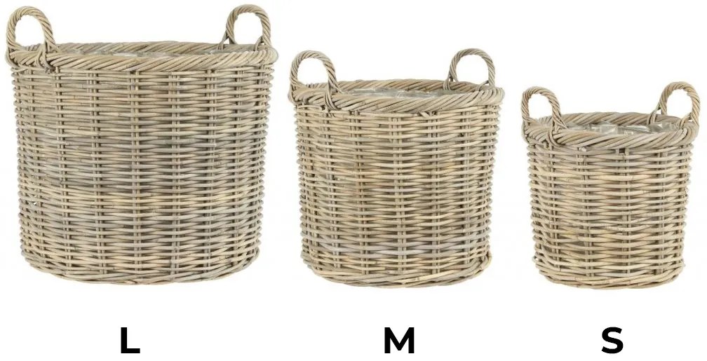 IB Laursen Ghiveci din ratan cu interior din plastic - diferite dimensiuni Marime: M