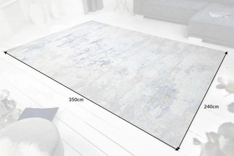 Covor Abstrakt 350x240cm, gri albastru