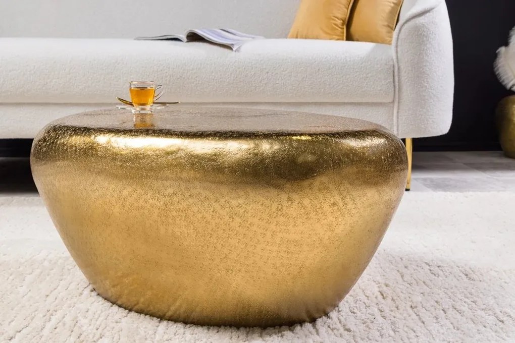 Masuta de cafea Extravaganta, Aluminiu, Auriu, STONE 75cm