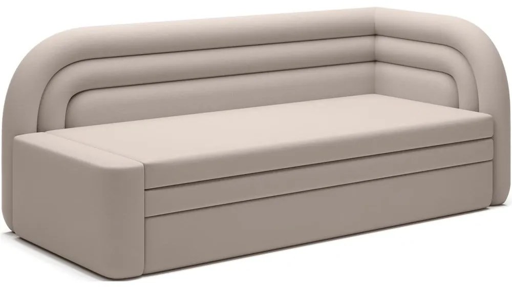 Canapea bej extensibilă/cu spațiu de depozitare cu tapițerie din catifea cu colț pe partea dreaptă 223 cm Fabillo – ELTAP