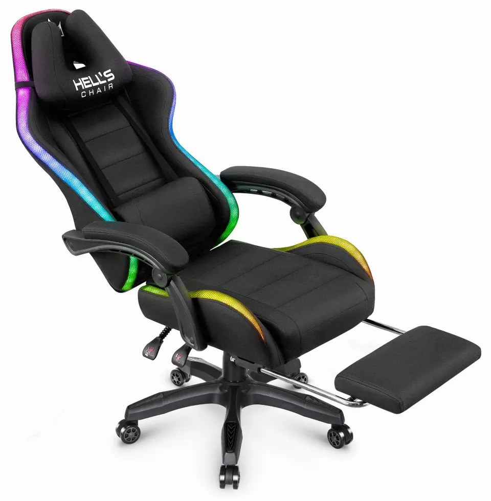 Scaun gaming HC-1039 LED RGB Black