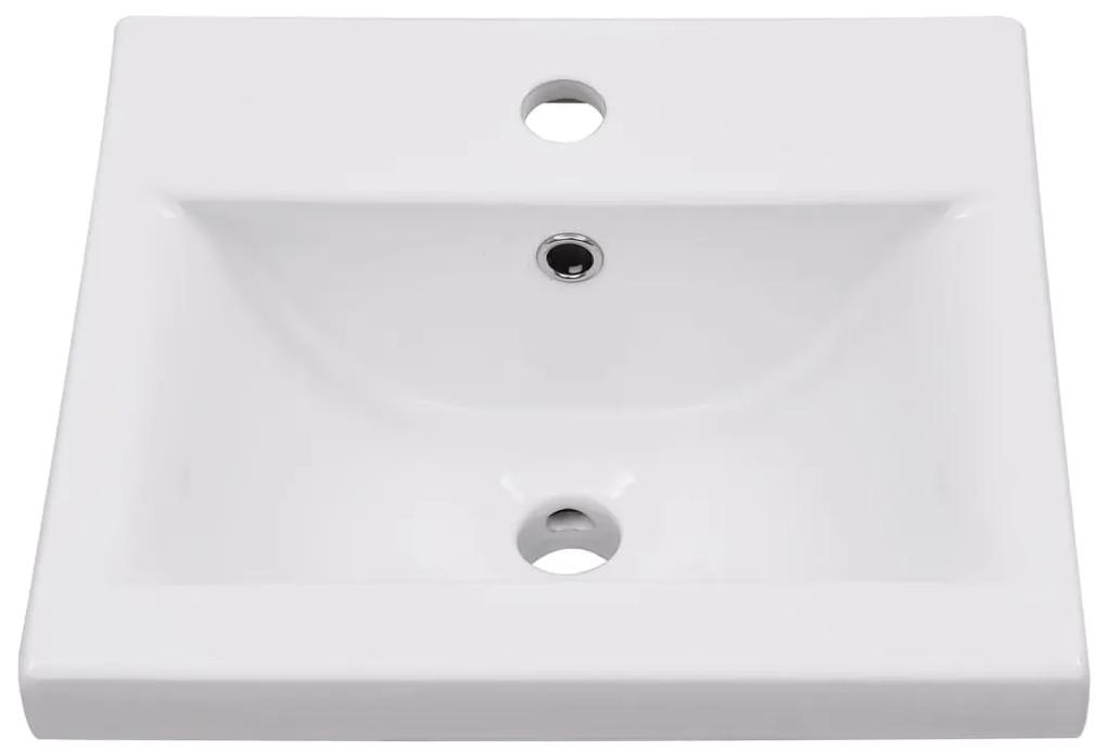 3099037  Sink Cabinet with Built-in Basin White and Sonoma Oak Chipboard (804688+145060) alb si stejar sonoma