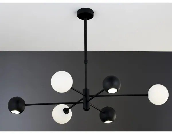 Lustră pe tijă Jupiter 1997 MOKA 3xGU10/10W/230V + 3xG9/10W/230V negru/alb