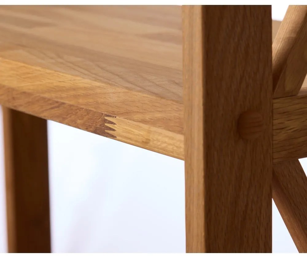 Etajeră în culoare naturală din lemn de stejar 70x87 cm X-Shelf – Unique Furniture